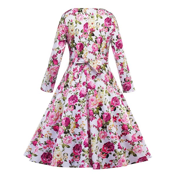 Floral Long Sleeves Skater Dress