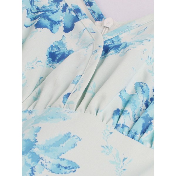 Floral High Waited Skater Dress