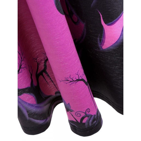 Patchwork Cartoon Prints Women's Long Sleeve Dress